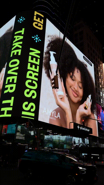 Our famous serum was seen on the famous Time Square screens to celebrate the 120,000 bottles sold in 2 years!